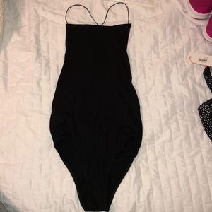 brandy melville crossed back black bodysuit